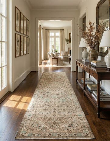 3' 5 x 13' 10 Hand Knotted Ultra Vintage Persian Wool Runner Rug