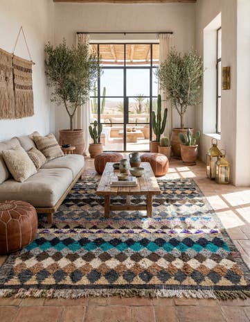 8' 2 x 10' 5 Hand Knotted Moroccan Wool Rug