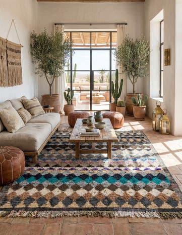 8' 2 x 10' 5 Hand Knotted Moroccan Wool Rug