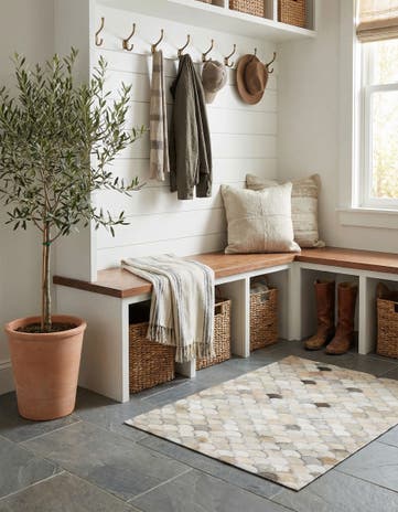 2' x 3' Cowhide Leather Rug