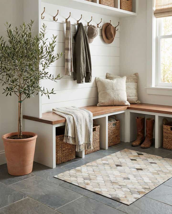 2' x 3' Cowhide Leather Rug