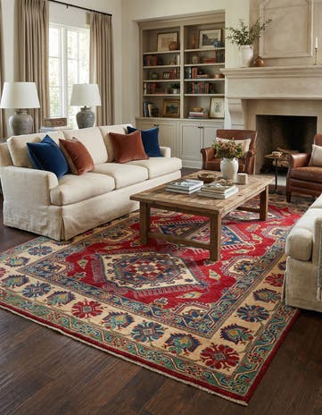 6' 6 x 9' 9 Hand Knotted Kazak Rug