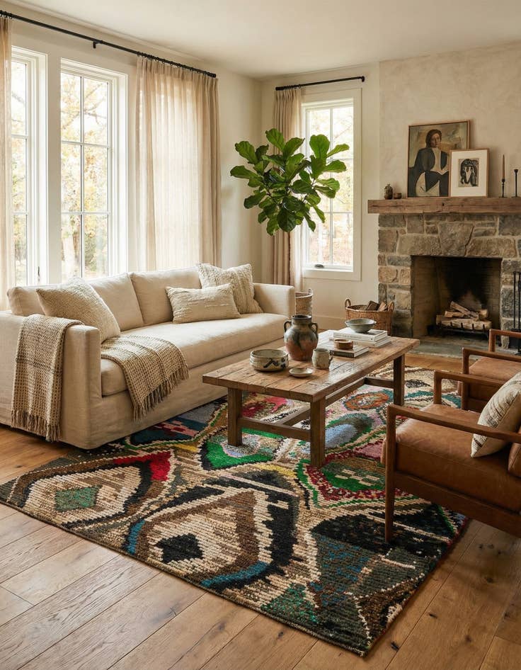 Detail image of 6' 4 x 9' 8  Hand Knotted Darya Wool Rug