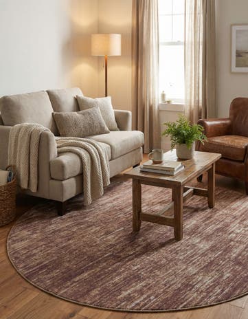 Brown Asha Round Rug