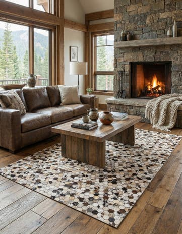 5' 2 x 8' 2 Cowhide Rug