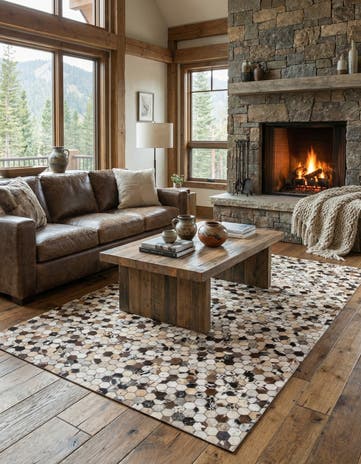 5' 2 x 8' 2 Cowhide Rug