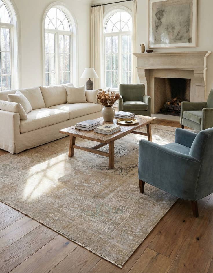 Detail image of 8' 10 x 12' 2  Hand Knotted Ultra Vintage Persian Wool Rug