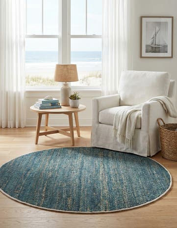 4' 1 x 4' 1 Hand Woven Palm Beach Jute Round Rug