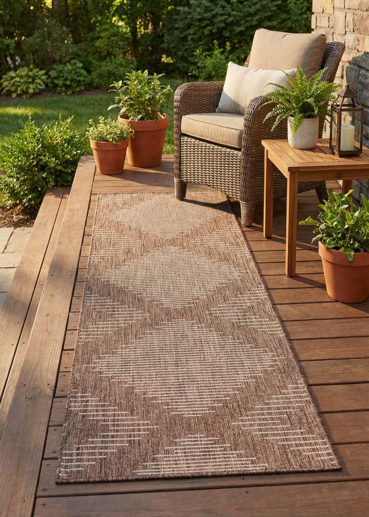 2' x 8' Easy-Clean Modern Indoor / Outdoor Runner Rug