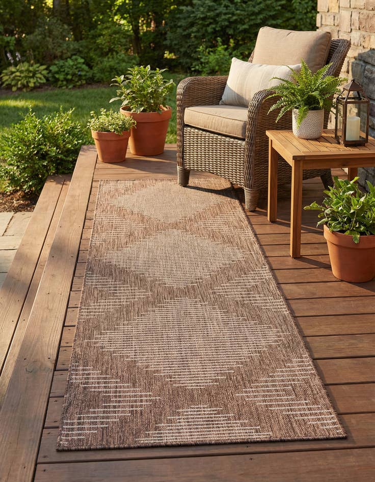 Detail image of 2' x 8'  Washable Modern Indoor / Outdoor Runner Rug