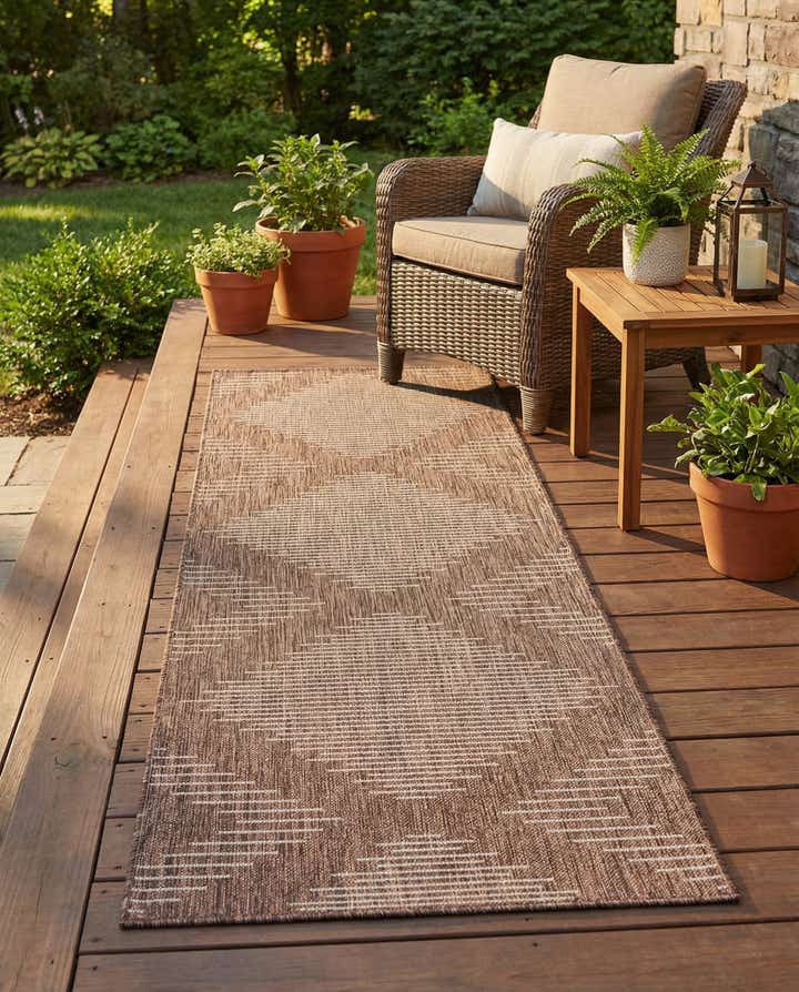 2' x 8' Easy-Clean Modern Indoor / Outdoor Runner Rug