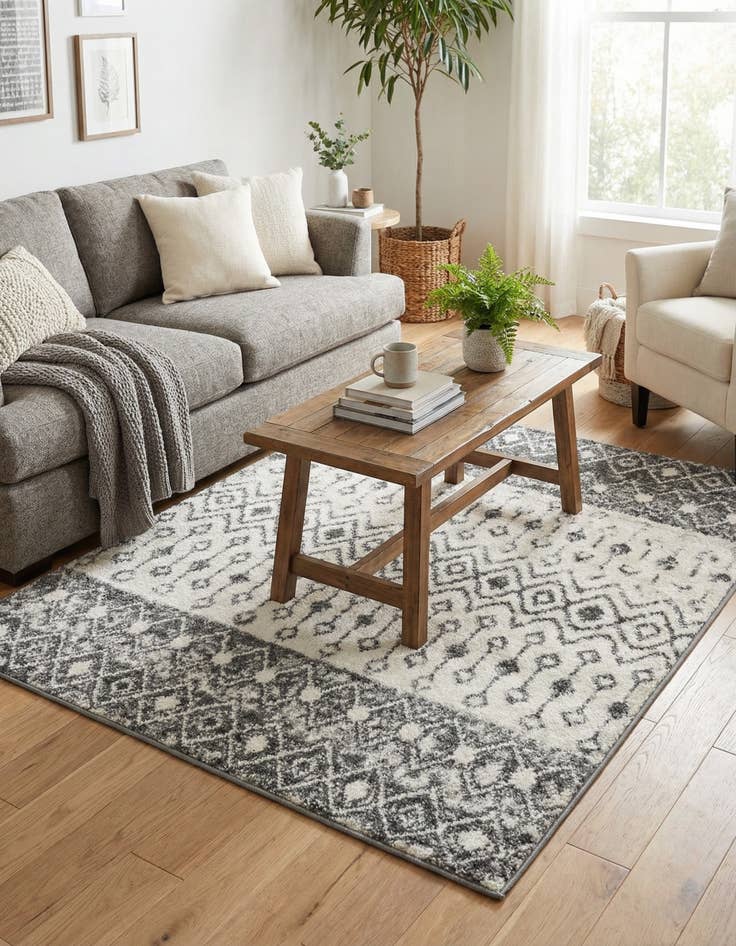 Detail image of  4' x 4' Moroccan Trellis Square Rug