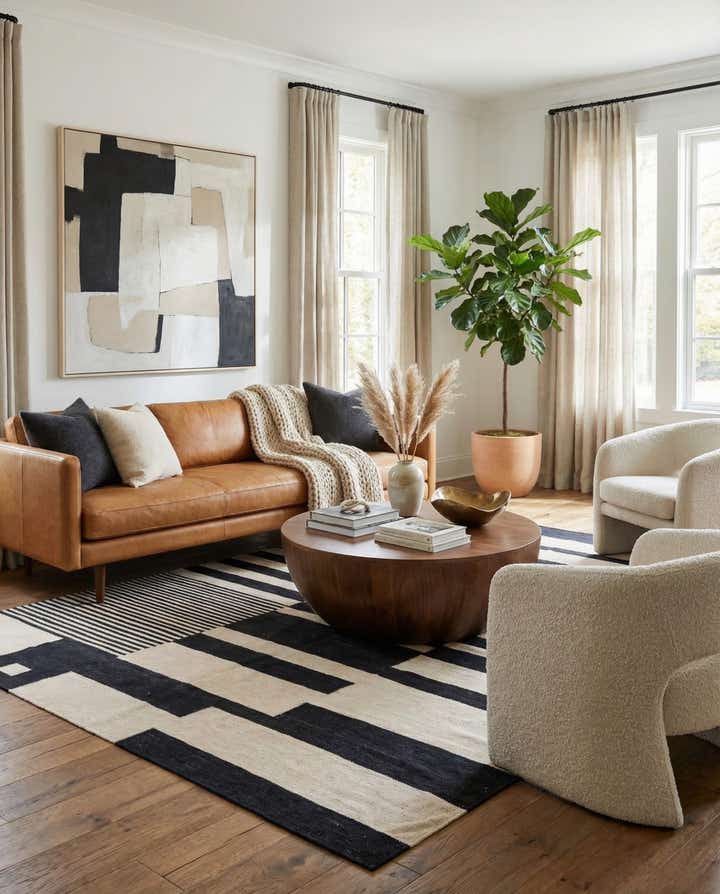 5' 9 x 7' 7 Hand Woven Kilim Modern Wool Rug