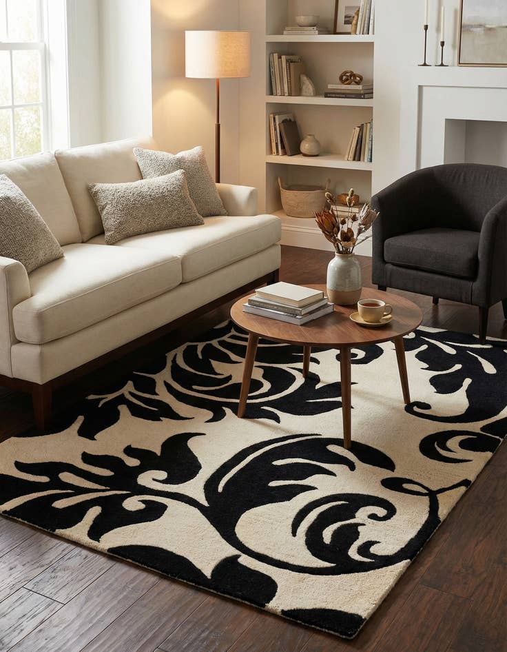 Detail image of 4' x 5' 11 Agra Wool Rug