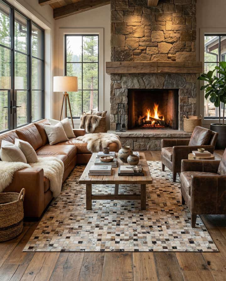 4' 11 x 7' 11 Cowhide - Patchwork Rug