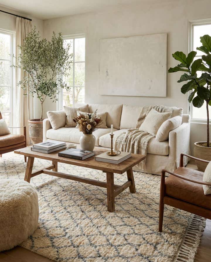 5' 3 x 7' 6 Hand Knotted Moroccan Wool Rug