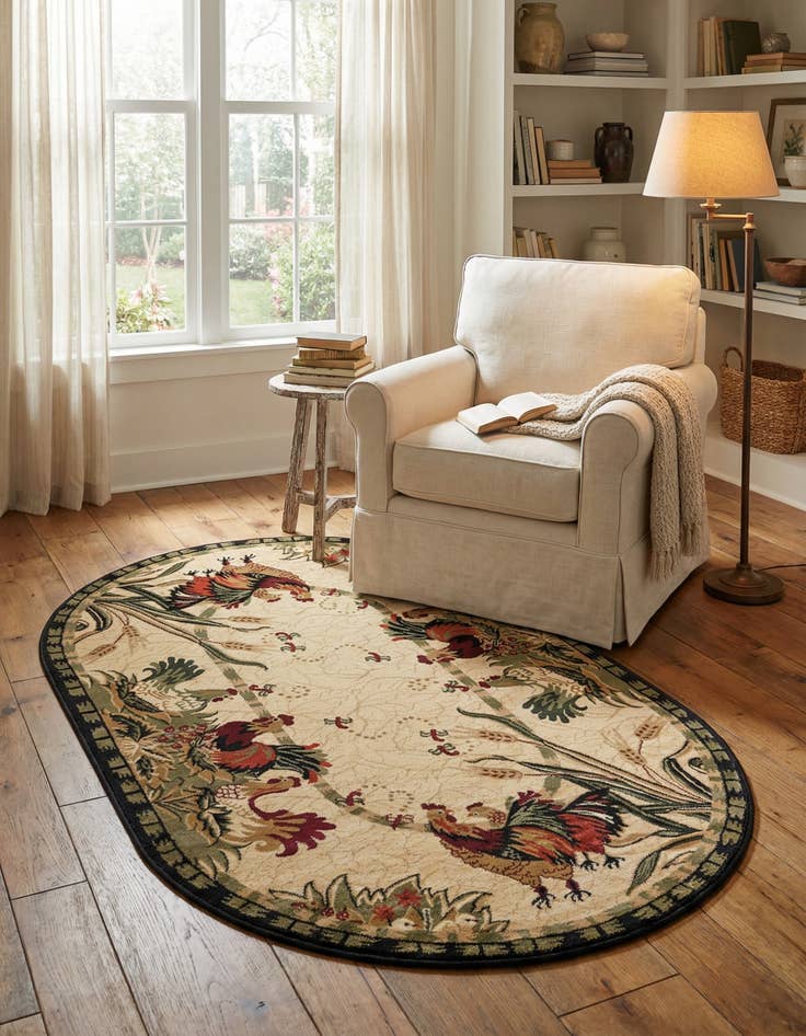 Detail image of 5' 3 x 8' Country Oval Rug
