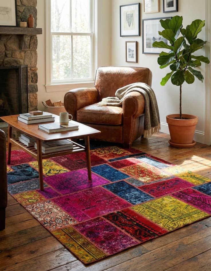 Detail image of 5' 7 x 7' 9  Hand Knotted Ultra Vintage Persian Wool Rug