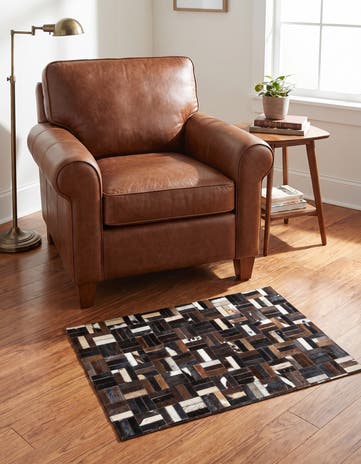 2' x 3' Cowhide Leather Rug
