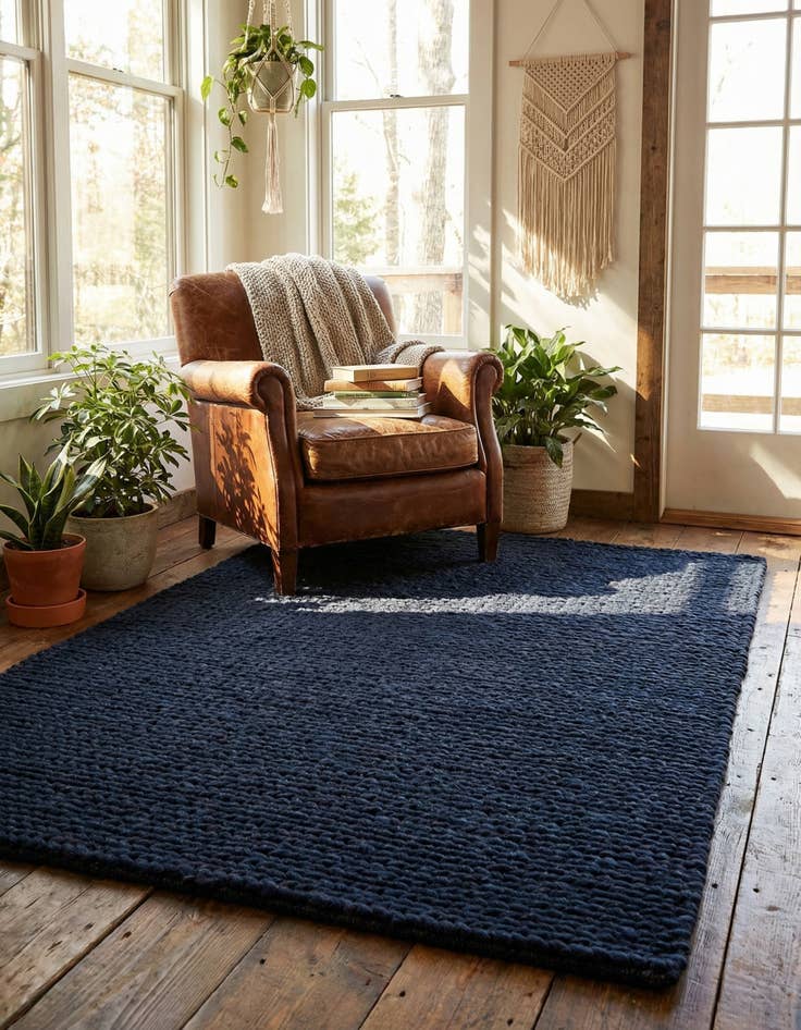 Detail image of 4' 1 x 6' 1 Hand Woven Lana New Zealand Wool Rug