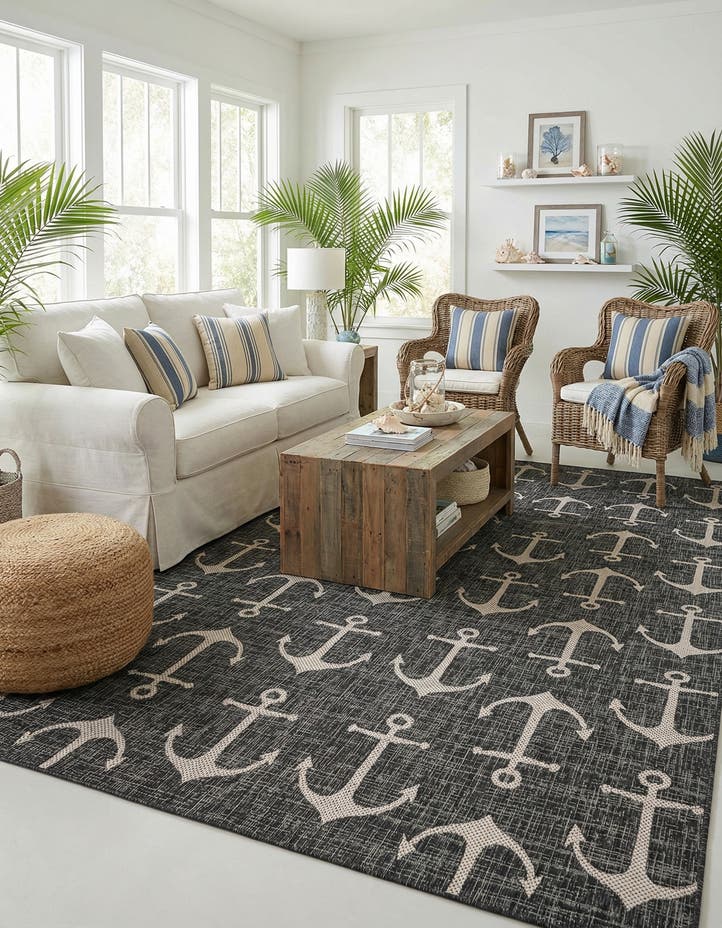 10' x 13' Easy-Clean Coastal Indoor / Outdoo...