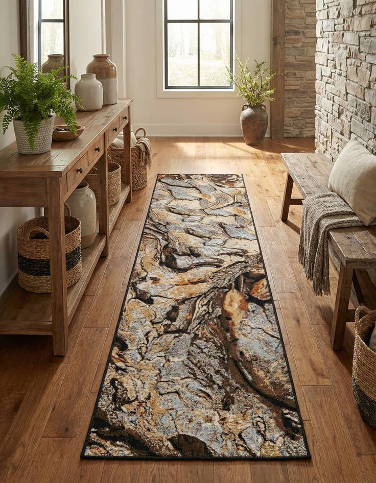 Detail image of  2' x 8'  Washable Modern Indoor / Outdoor Runner Rug