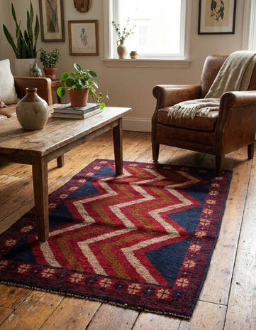 2' 10 x 4' 7 Hand Knotted Balouch Persian Wool Rug