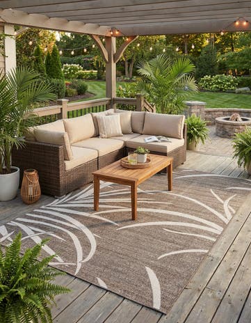 6' x 9' Easy-Clean Botanical Indoor / Outdoor Rug