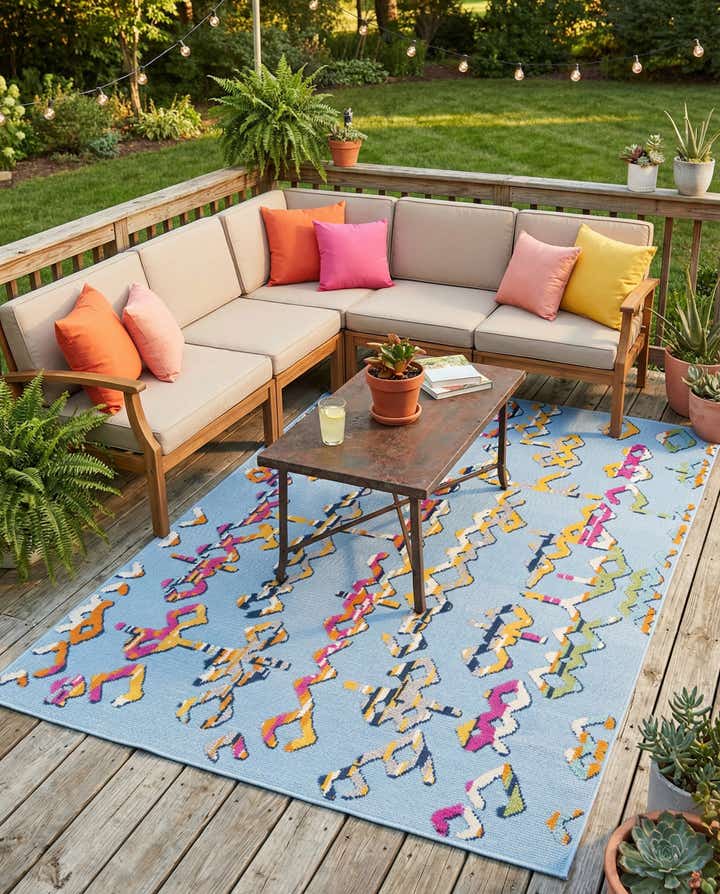 5' 3 x 7' 7 Easy-Clean Indoor / Outdoor Rug