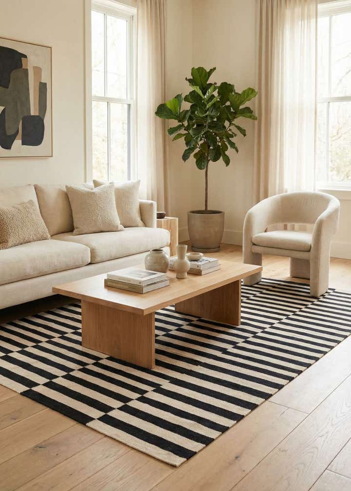 5' 9 x 7' 9 Hand Woven Kilim Modern Wool Rug