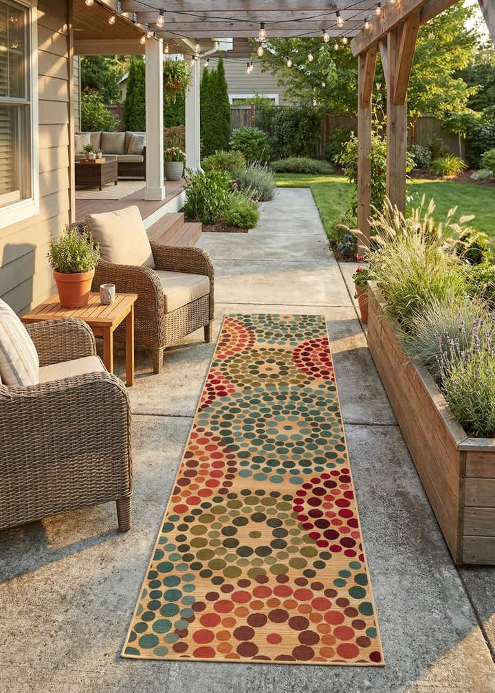 2' 7 x 11' Easy-Clean Modern Indoor / Outdoor Runner Rug