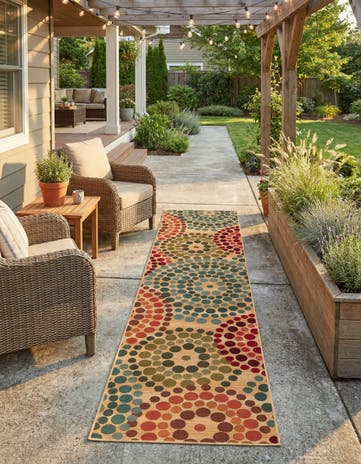 2' 7 x 11' Easy-Clean Modern Indoor / Outdoor Runner Rug
