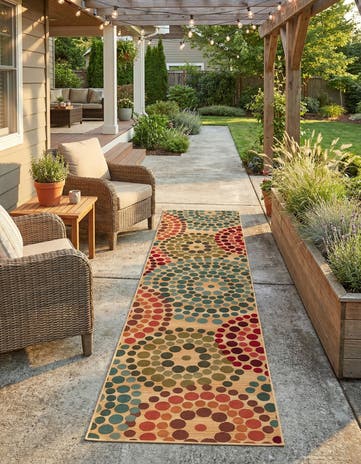 2' 7 x 11' Easy-Clean Modern Indoor / Outdoor Runner Rug