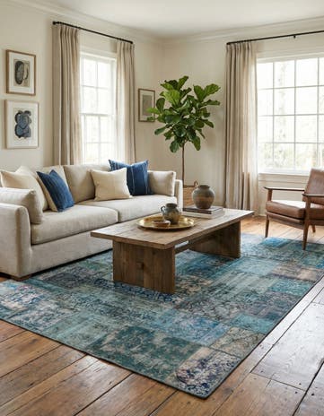 5' 9 x 8' Hand Knotted Ultra Vintage Persian Wool Rug
