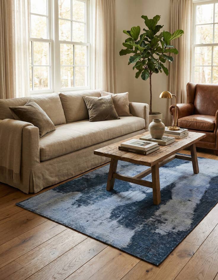 Detail image of 3' 3 x 4'  Hand Knotted Ultra Vintage Persian Wool Rug