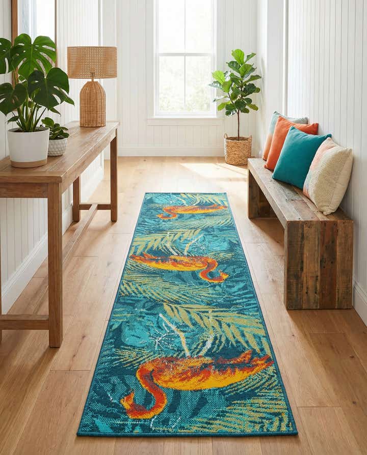 2' x 8' Easy-Clean Coastal Indoor / Outdoor Runner Rug