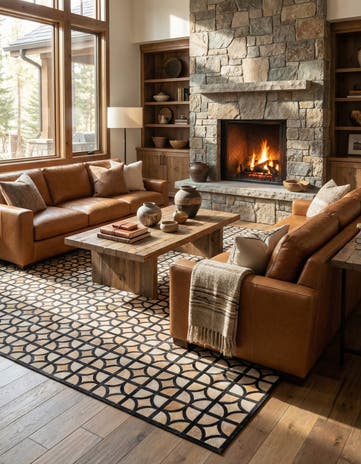 8' 2 x 10' Cowhide Leather Rug