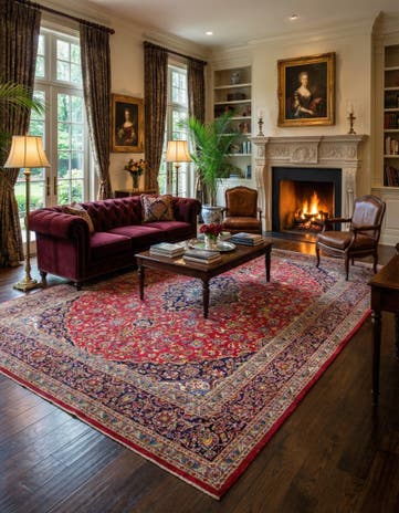 9' 10 x 12' 9 Hand Knotted Mashad Persian Wool Rug