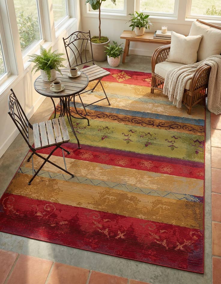 Detail image of 5' 3 x 8'  Washable Modern Indoor / Outdoor Rug