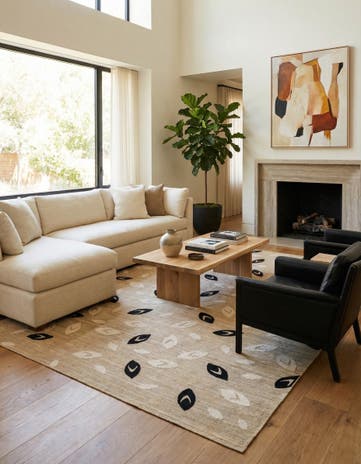 6' 8 x 8' 9 Hand Woven Kilim Modern Rug
