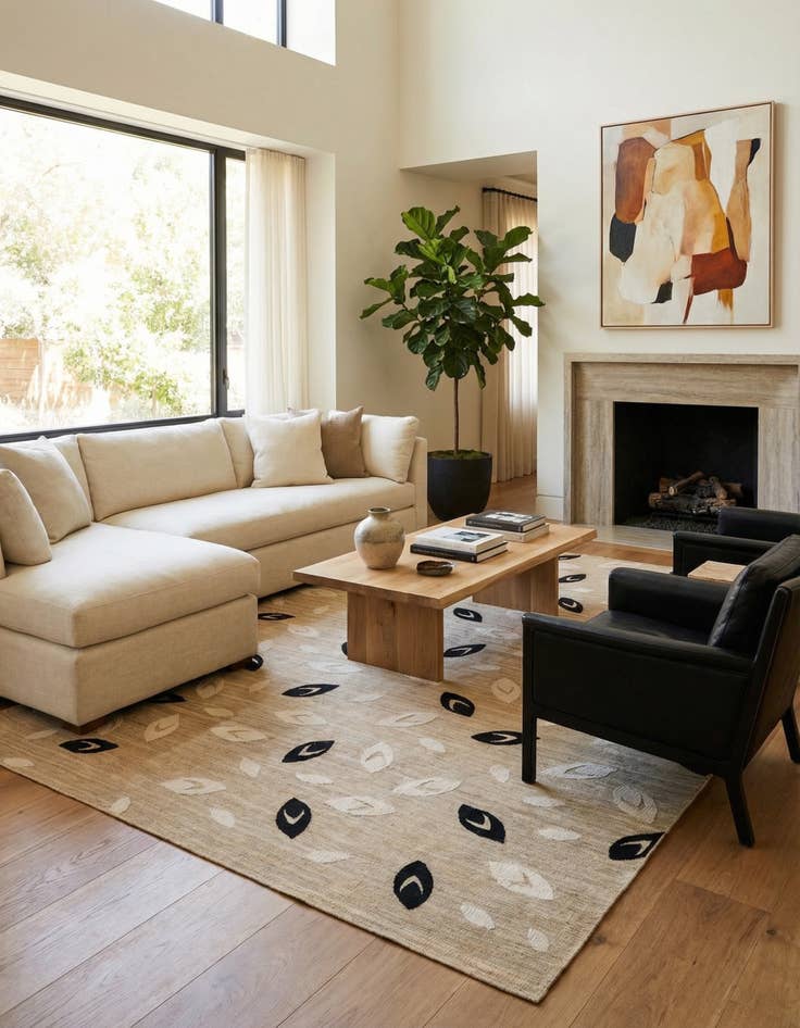 Detail image of 6' 8 x 8' 9  Hand Woven Kilim Modern Rug