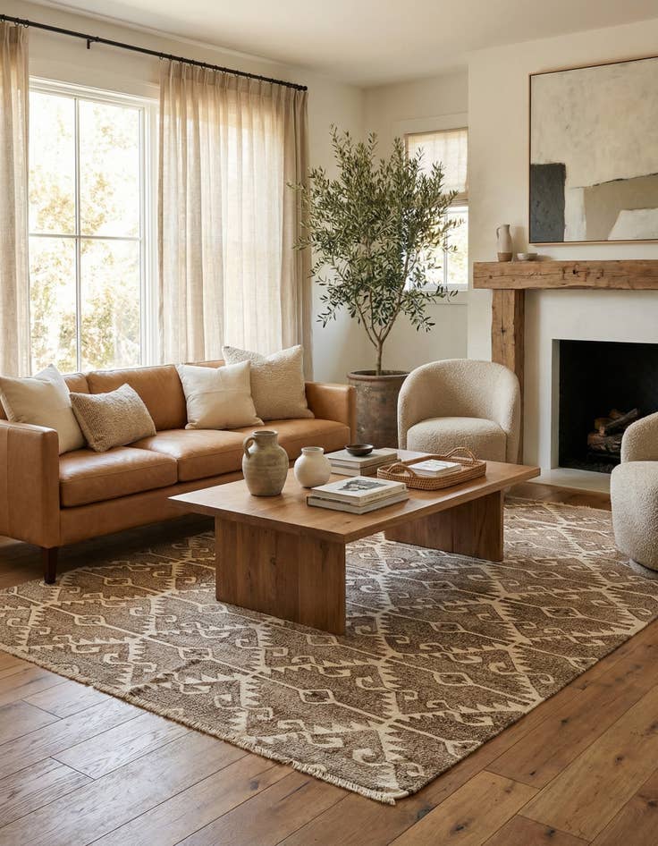 Detail image of 5' 8 x 7' 6  Hand Woven Kilim Modern Wool Rug