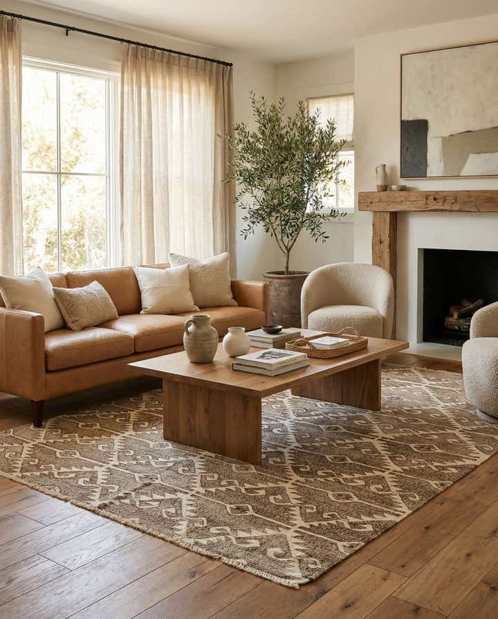 5' 8 x 7' 6 Hand Woven Kilim Modern Wool Rug