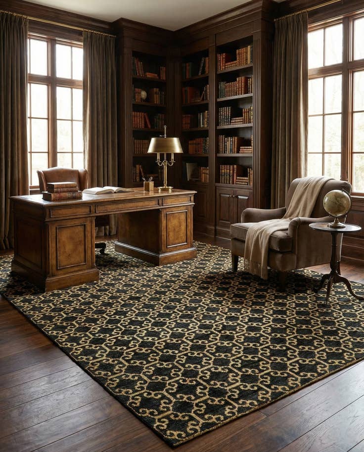 Detail image of 6' 6 x 9' 3 Hand Knotted Peshawar Ziegler Rug