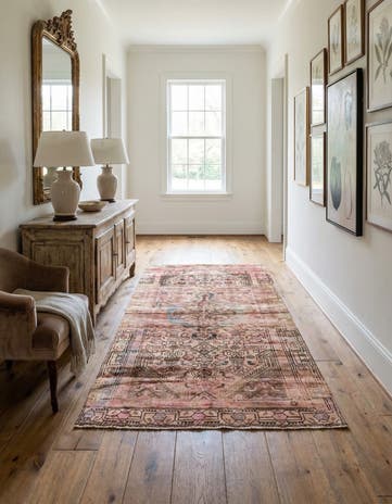 4' 1 x 8' 2 Hand Knotted Ultra Vintage Persian Wool Runner Rug