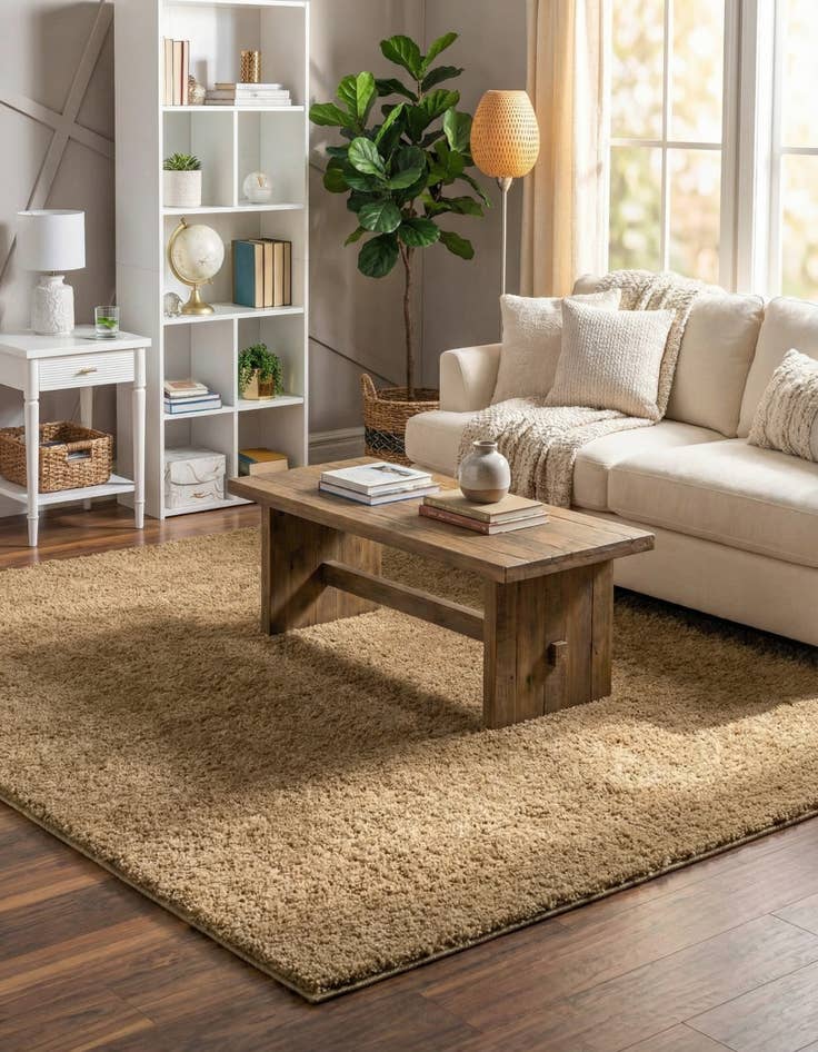 Detail image of  8' x 8' Soft Solid Shag Square Rug