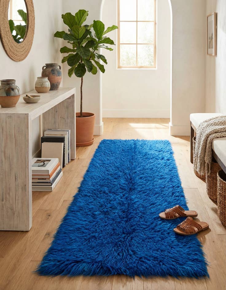 Detail image of 2' 3 x 4' 5  Hand Knotted Moroccan Wool Runner Rug