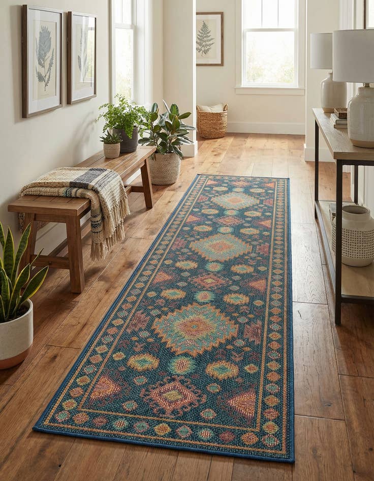 Detail image of  2' 7 x 10'  Washable Baja Indoor / Outdoor Runner Rug