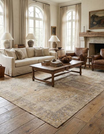 6' 9 x 9' 5 Hand Knotted Ultra Vintage Persian Wool Rug