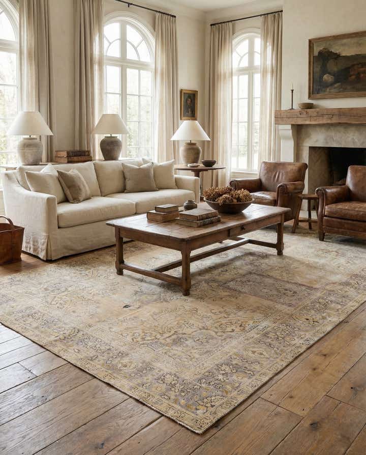 6' 9 x 9' 5 Hand Knotted Ultra Vintage Persian Wool Rug